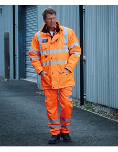 Y-HV018T-Hi-Vis Cargo Trousers With Knee Pad Pockets